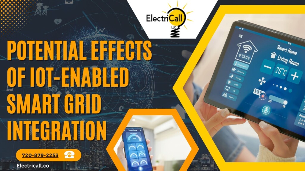 IoT-enabled smart grid integration showing tablet control of home energy system — ElectriCall electrical services Denver CO.